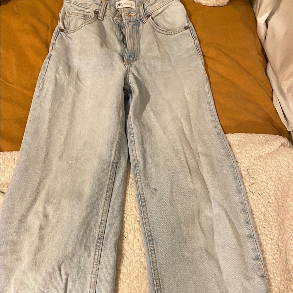 Zara marine straight leg full length jeans size 25